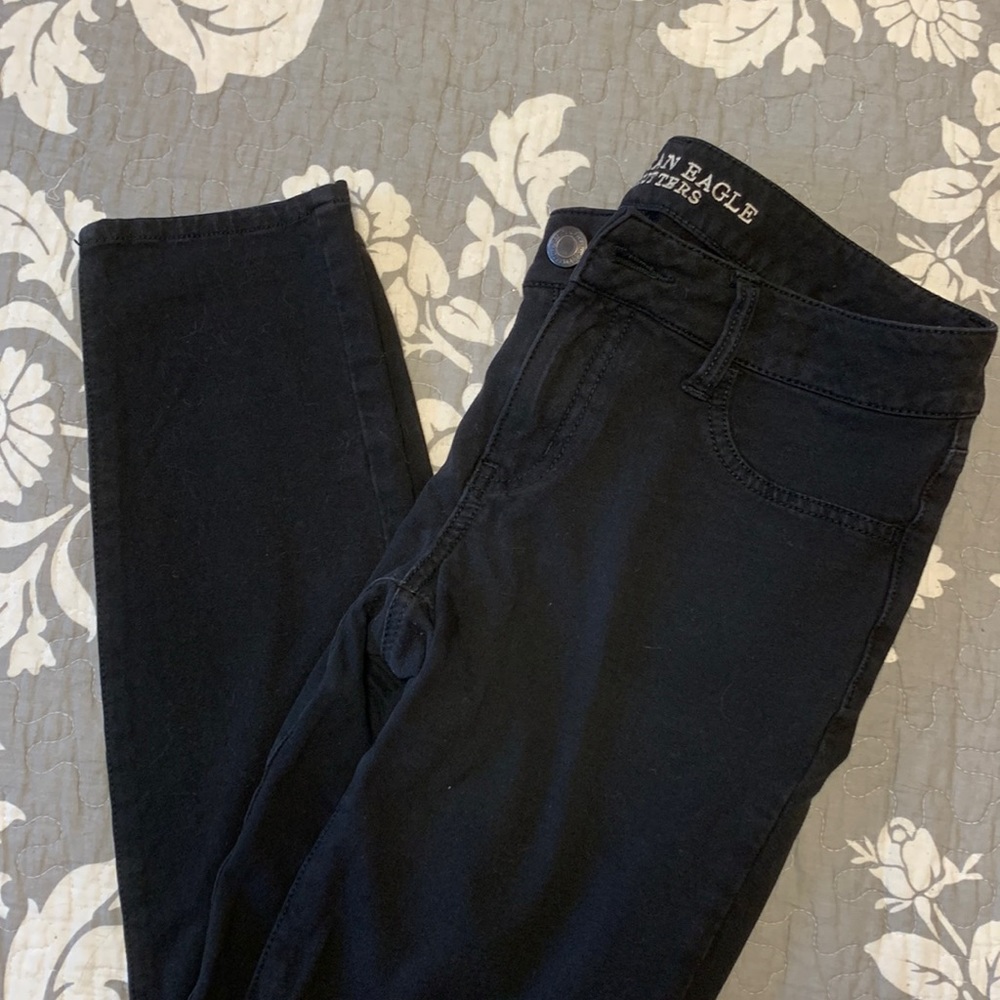 American Eagle black jeggings, size 10